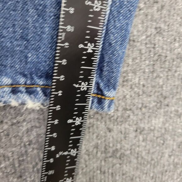 BDG Slim Straight Button Fly Cropped Distressed Denim Blue Jeans SIZE 32 - Picture 9 of 11